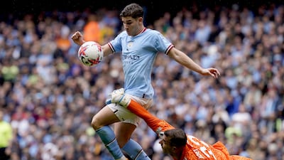 Julian Alvarez - 7. Fluffed his lines from 10 yards after a brilliant pass by De Bruyne. Denied from close range by a sensational save from Robles in the 32nd minute. Nice clipped pass to find Haaland for a chance he should have converted. EPA