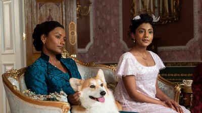 From left, Simone Ashley and Charithra Chandran play sisters as Kate and Edwina Sharma.