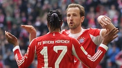 Harry Kane (48) and Michael Olise (16) have scored 64 goals between them this season. AFP