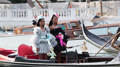 D'Lila Star Combs and Jessie James Combs arrive at the Dolce & Gabbana Alta Moda show in Venice, Italy. Getty Images