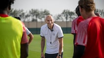 Jonjo Shelvey has fostered a positive team spirit, according to his Arabian Falcons players. Ahmed Ramzan / The National