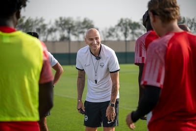 Jonjo Shelvey has fostered a positive team spirit, according to his Arabian Falcons players. Ahmed Ramzan / The National