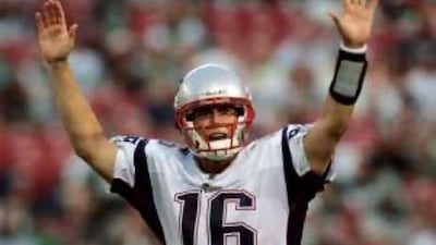The New England Patriots quarterback Matt Cassel celebrates against the New York Jets.