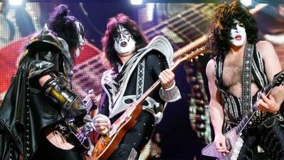 From left, Gene Simmons, Tommy Thayer and Paul Stanley of the band Kiss, which was formerly known as Wicked Lester. The band found popularity with a change of name and image. Jo Hale / Getty Images