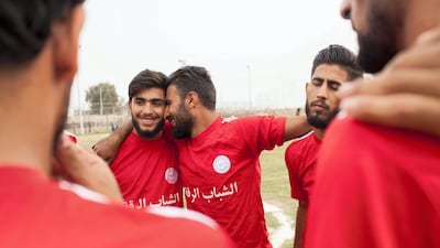A few minutes before the match, players are listening to the instructions of their coach Hassan Mehssen, 35. He said about Manbij’s team : "they are more prepared than us, but we are playing at home and we have our fans with us." Charles Thiefaine for The National