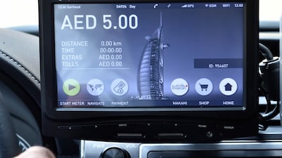 All cabs in Dubai - 10,550 vehicles - will be fitted with the smart meter by the end of June 2018, according to the Roads and Transport Authority. Courtesy RTA