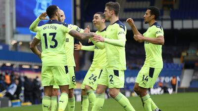 Wilson celebrates opening the scoring. EPA