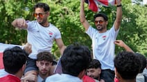Iraq fans converge on Boston Common to celebrate their team's arrival at the World Cup. Joshua Longmore / The National