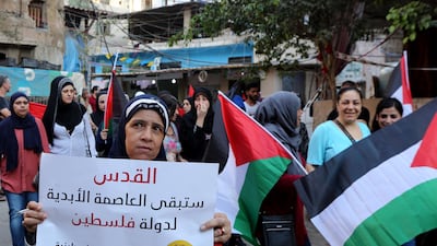 Palestinians protest against the Bahrain Conference. EPA