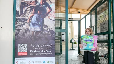 Pupils at the school are donating essentials such as such as diapers, toothpaste, soap and shampoo. Victor Besa / The National