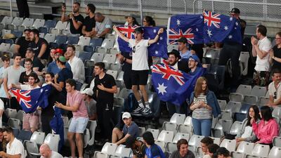 Fans of Nick Kyrgios cheer him on during his match against Ugo Humbert. AP Photo