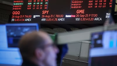 Screens at the New York Stock Exchange. The Treasury Secretary said US bond markets show inflation expectations are 'low to down'. Bloomberg