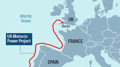 A possible route for the undersea power cables