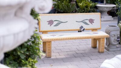 A bench for sale at the newly opened Dubai Garden Center in Jumeira 1, opposite Town Center. Reem Mohammed / The National