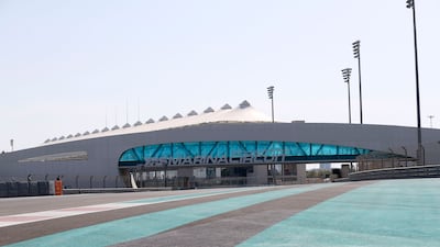 The turquoise Yas Marina Circuit logo is applied to the track. Khushnum Bhandari/ The National