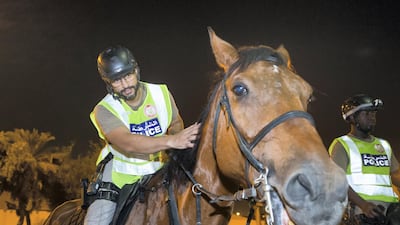 Abu Dhabi Police gallop into action on another night working the beat
