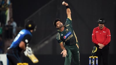 Pakistan's Mohammed Irfan delivers the ball to New Zealand batsman Dean Brownlie at the Sharjah Cricket Stadium in Sharjah. The bouncer most definitely remains in the game. Aamir Qureshi / AFP