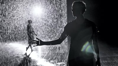 Acclaimed dance studio Company Wayne McGregor is putting on a series of shows at Sharjah Art Foundation's Rain Room between February 14 and 16, making use of the installation's showers in a contemporary routine. Photo by Reem Mohammed / The National