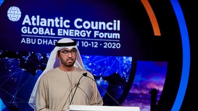 Dr Sultan Al Jaber outlined a whole suite of ways in which Adnoc plans to deliver comprehensive sustainability goals by 2030. Image courtesy of Adnoc