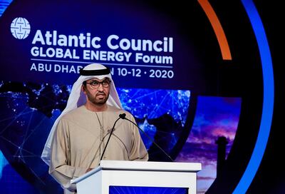 Dr Sultan Al Jaber outlined a whole suite of ways in which Adnoc plans to deliver comprehensive sustainability goals by 2030. Image courtesy of Adnoc