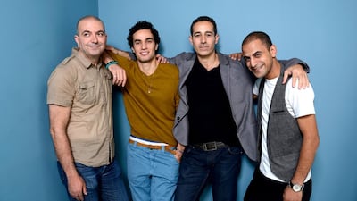 From left to right, director Hany Abu-Assad and actors Adam Bakri, Waleed Zuaiter and Iyad Hoorani of Omar pose at the Guess Portrait Studio during 2013 Toronto International Film Festival. Larry Busacca / Getty Images
