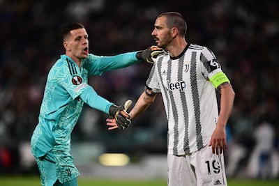 Leonardo Bonucci, right, will hang up his boots at the end of the season. AFP