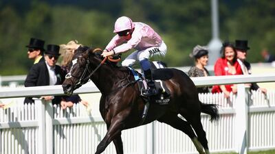 William Buick riding The Fugue to victory in the Prince of Wales's Stakes at Ascot Racecourse on June 18, 2014. Charlie Crowhurst / Getty Images