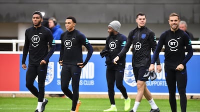 England players training ahead of their Euro 2020 qualifier against the Czech Republic. Getty