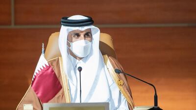 Qatar Emir Sheikh Tamim at the summit. Courtesy Ministry of Foreign Affairs - Saudi Arabia