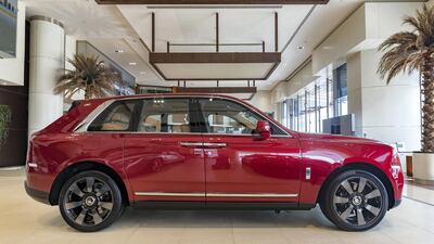 The new Rolls-Royce Cullinan SUV at Abu Dhabi Motors in Abu Dhabi. Chris Whiteoak / The National