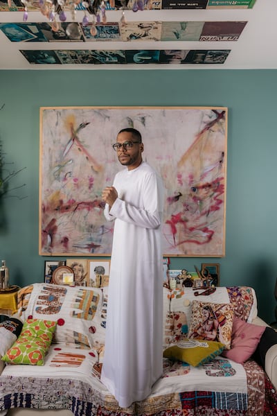 The artist’s concept of 'spice punk' reimagines the historic trade routes between the Gulf, East Africa and Asia as spaces of cultural exchange and shared knowledge. Photographer: Aqib Anwar