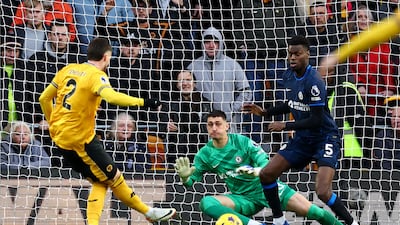Matt Doherty scores Wolves' second goal. Reuters