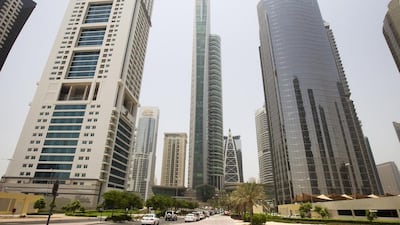 The Burj 2020 will be built in Jumeirah Lakes Towers where the Almas Tower, centre, currently stands at 360 metres and is the tallest in the area. Sarah Dea / The National