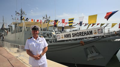 HMS Shoreham is one of 13 minehunters in Britain's Navy. K Ravindranath/The National