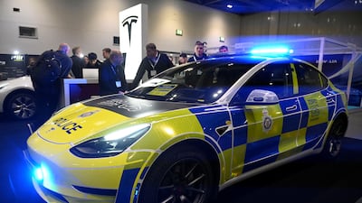 A British Transport Police Tesla Model 3. Reuters