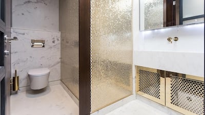 Mirrored washbasins are designed to echo the ambience of Milan’s five-star Armani hotel. Courtesy Enstar Capital