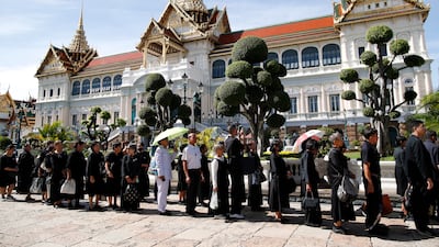 Mourners line up to pay their respects to the late Thai Princess Bajrakitiyabha, at Phiman Rattaya Throne Hall in the Grand Palace in Bangkok, Thailand. EPA