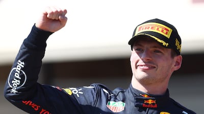 Race winner Max Verstappen celebrates on the podium after the French Grand Prix at Circuit Paul Ricard on July 24, 2022 in Le Castellet. Getty