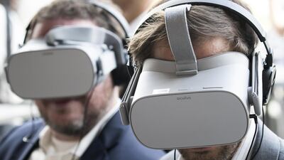 Virtual reality headsets at an Uber event in Tokyo, Japan. Tomohiro Ohsumi / Bloomberg