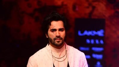 Actor Varun Dhawan walks for his friend designer Kunal Rawal. AFP