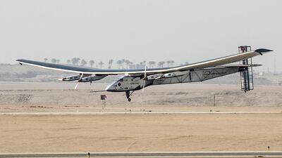 Solar Impulse 2 lands in Cairo on July 13. Mission control hopes it can take off on its final, 48-hour leg to Abu Dhabi in the early hours of Sunday morning. AFP