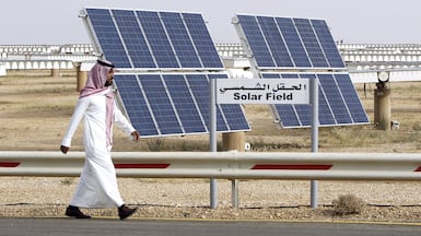 Solar panels at Saudi Arabia's King Abdulaziz City of Sciences and Technology. Reuters