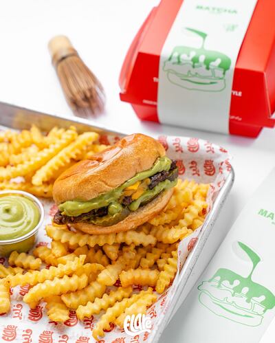 Eat Flare's matcha burger. Photo: Eat Flare / Instagram