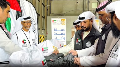 Winter clothing for the campaign, which is part of the UAE's Operation Gallant Knight 3. Photo: Wam