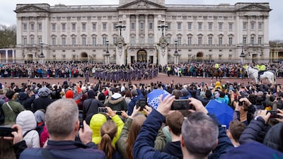 The Band of the Welsh Guards perform at Buckingham Palace in London, to celebrate the 75th anniversary of the signing of the North Atlantic Treaty. Reuters