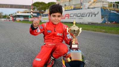 Rashid Al Dhaheri at the Academy Champion Kart Series International Grand Finals in Italy. Photo Courtesy: Al Dhaheri Family