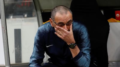 Maurizio Sarri has been a manager under pressure, even with Chelsea in pole position for fourth place and on the verge of a European final. Reuters