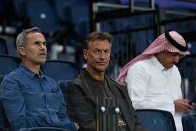Saudi Arabia national team coach Herve Renard, centre, says he will call up 50 players for a 10-day training camp in Doha. Reuters