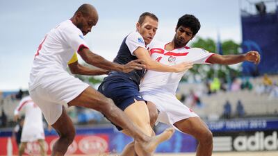 UAE, in white, finish bottom of the group after a 6-4 defeat to the USA on Tuesday. Shaun Botterill / Fifa via Getty Images