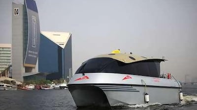 United Arab Emirates - Dubai - July 21, 2010. NATIONAL: The RTA launched new water taxis along Dubai Creek on Wednesday, July 21, 2010.